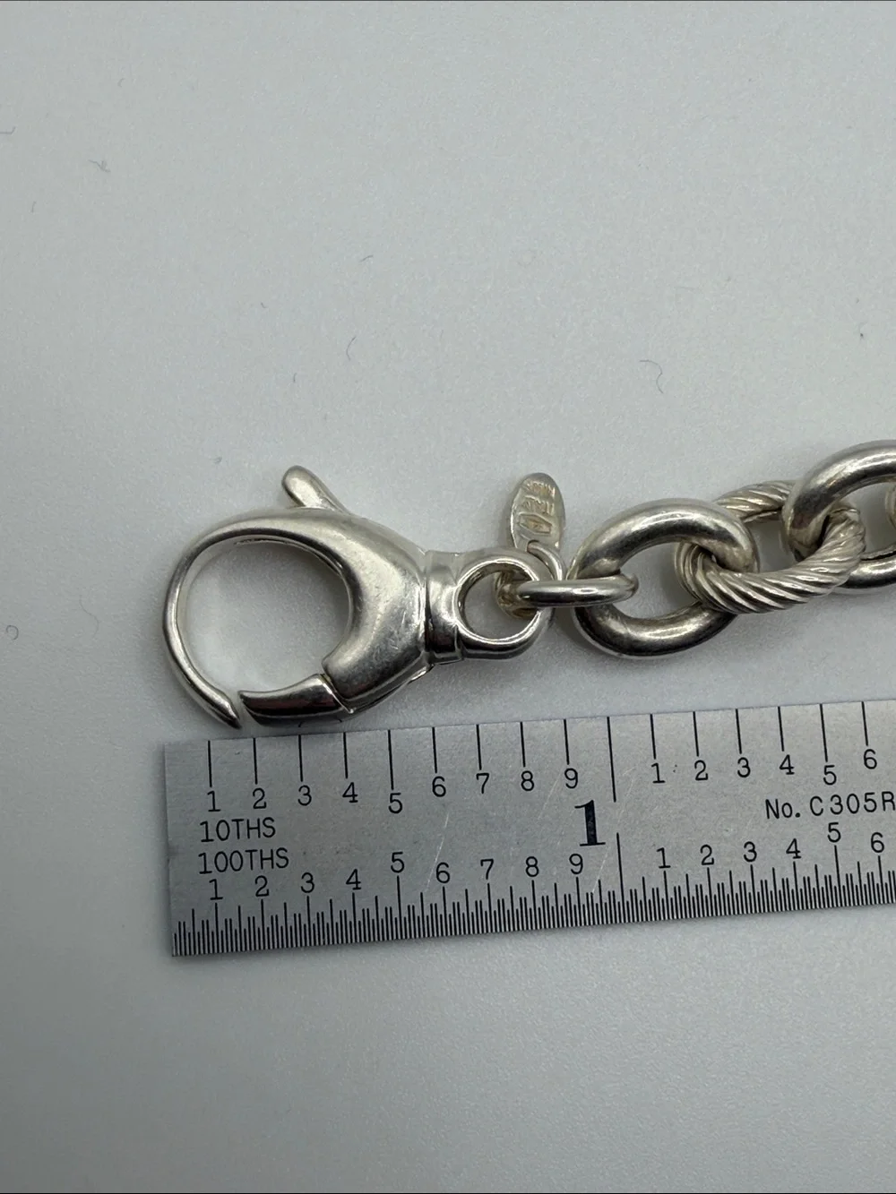 Ultra fine 950 silver Milor Italy large 7 1/2 inches